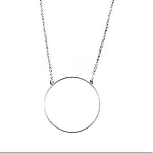 NWT Lele Sadoughi silver circle pendent necklace